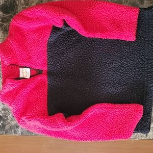 3T Red & Black 2 Toned Half Zip Pullover Fleece